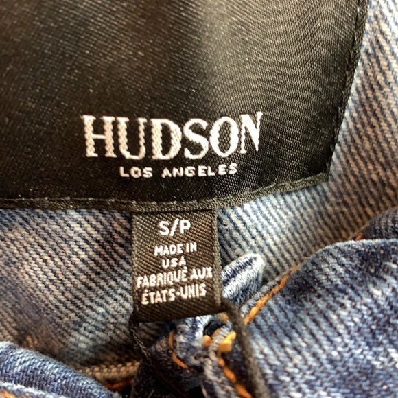 Hudson Spliced Denim Trucker Grunge Patchwork Jacket Size Small Blue Denim Wash - Picture 10 of 11